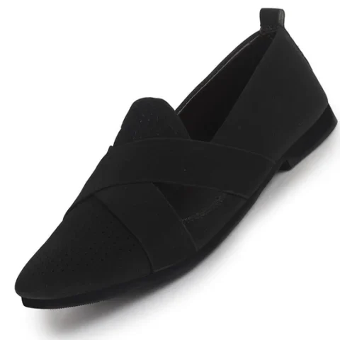 Men Black Criss Cross Strap Perfortated Velvet Slip On Ethnic Juttis